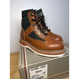 Orvis Battenkill Wading Brogue Boots Felt Sole Size 9 Fishing New Brown Green